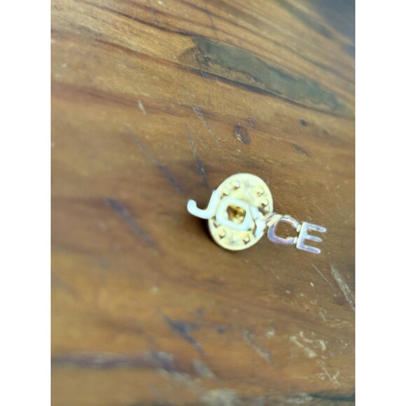 Vintage Gold Tone Joyce Lapel Pin Tie Tack 1” - Picture 4 of 7